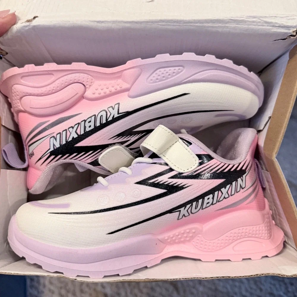 NIB Kids Girls KUBIXIN Sneakers Light Purple Pink Athletic Hook Loop Shoes Sz 1